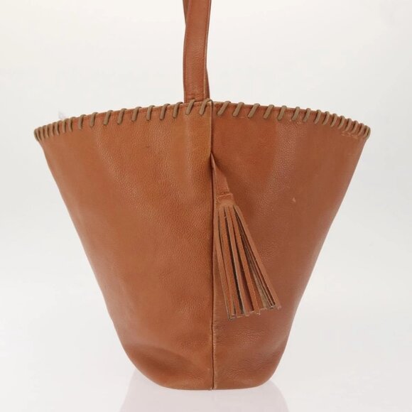 SAINT LAURENT Shoulder Bag Leather Brown Gold Auth SW1562 - Picture 6 of 16